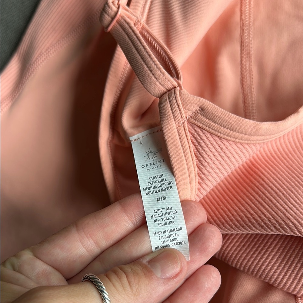 Aerie offline Pink Ribbed Sports Bra and Shorts Set. New with tags - Picture 5 of 7